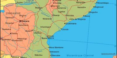 Mappa del Mozambico costa