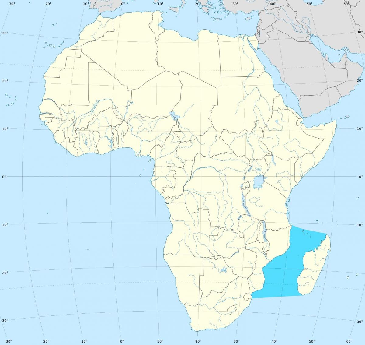 Canale di mozambico africa mappa